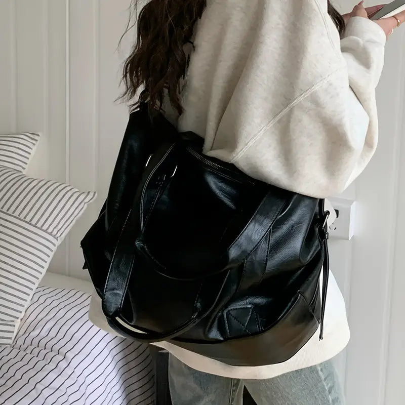 Eve | Women's Large-Capacity PU Leather Overnight Travel Duffle Bag