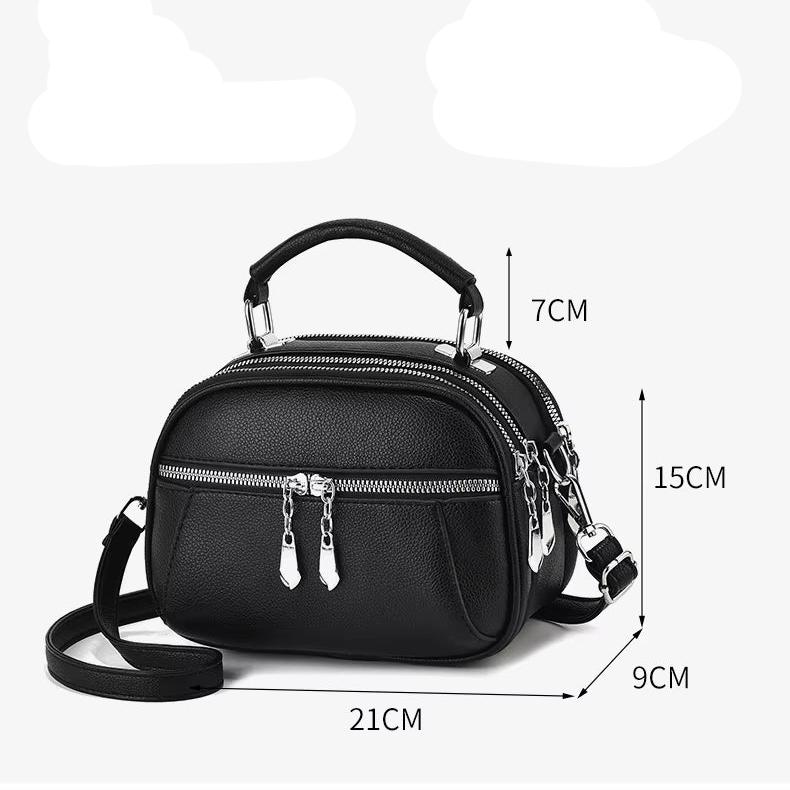 Emma | Women's Small Compact Multi-Zip Crossbody Handbag