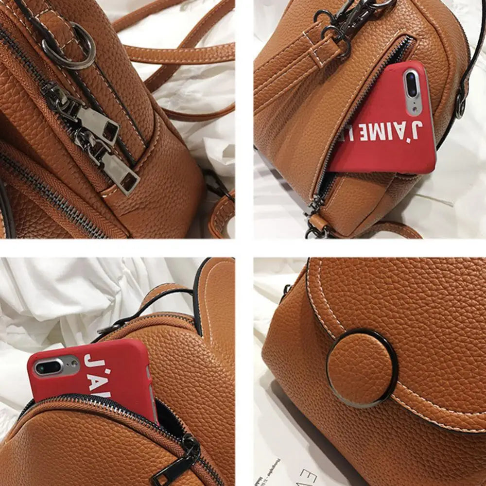 Ava | Women's Mini Flap Leather Crossbody Sling Handbag Backpack with Top Handle