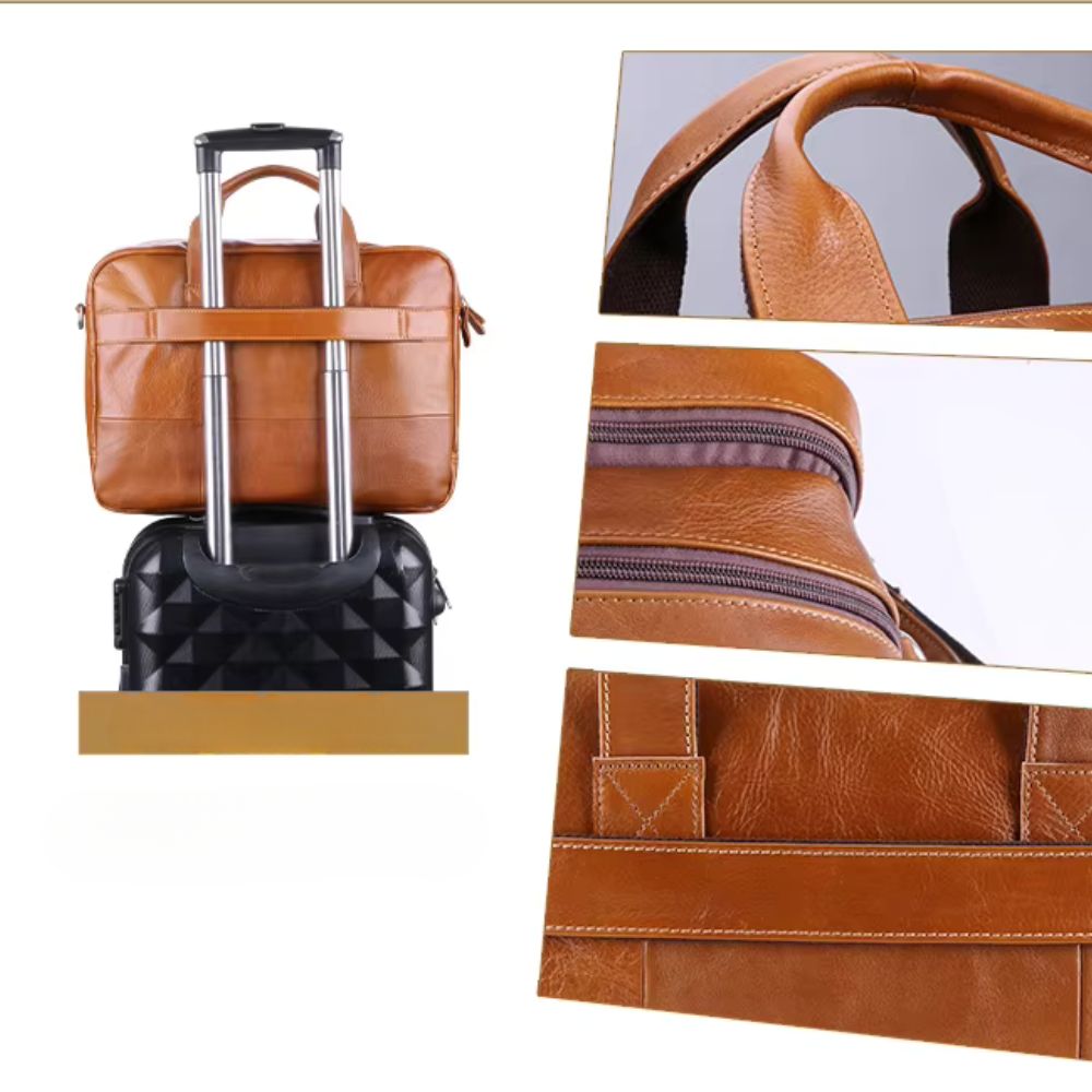 Marcus | Men's Leather Laptop Crossbody Messenger Bag