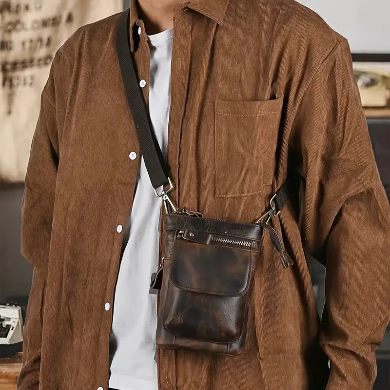 Men's James | Retro Genuine Leather Small Crossbody Bag