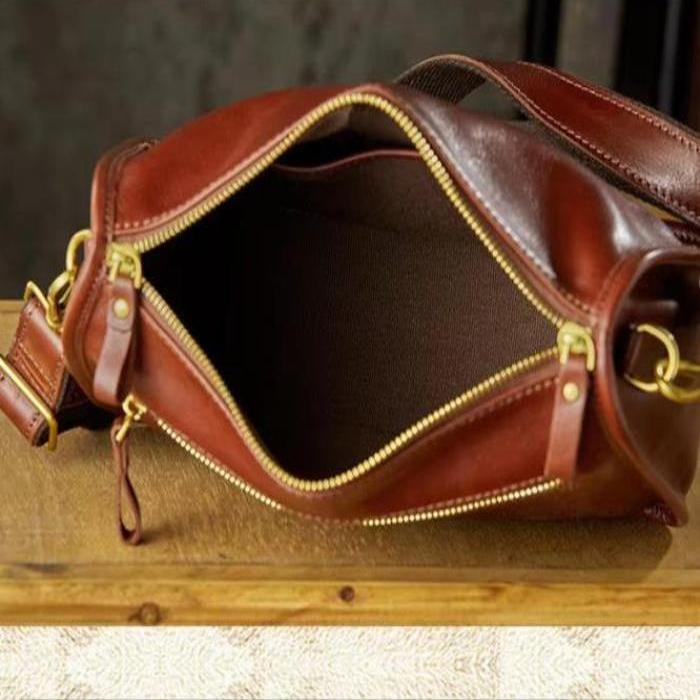 Men's Top Layer Cowhide Business Crossbody Messenger Shoulder Bag