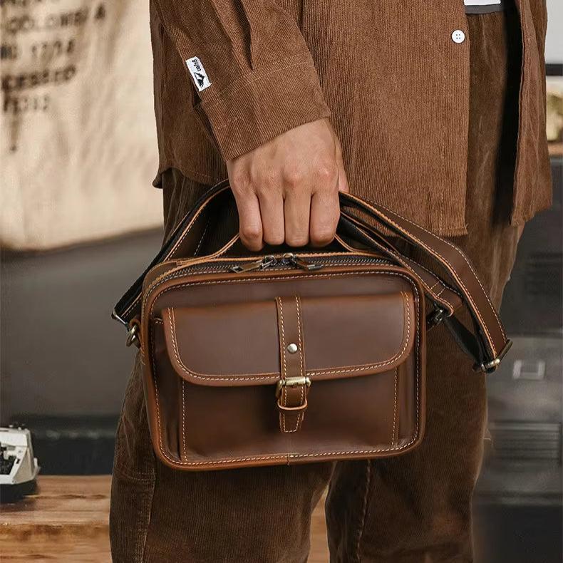 Henry | Men's Retro Leather Small Crossbody Messenger Handbag