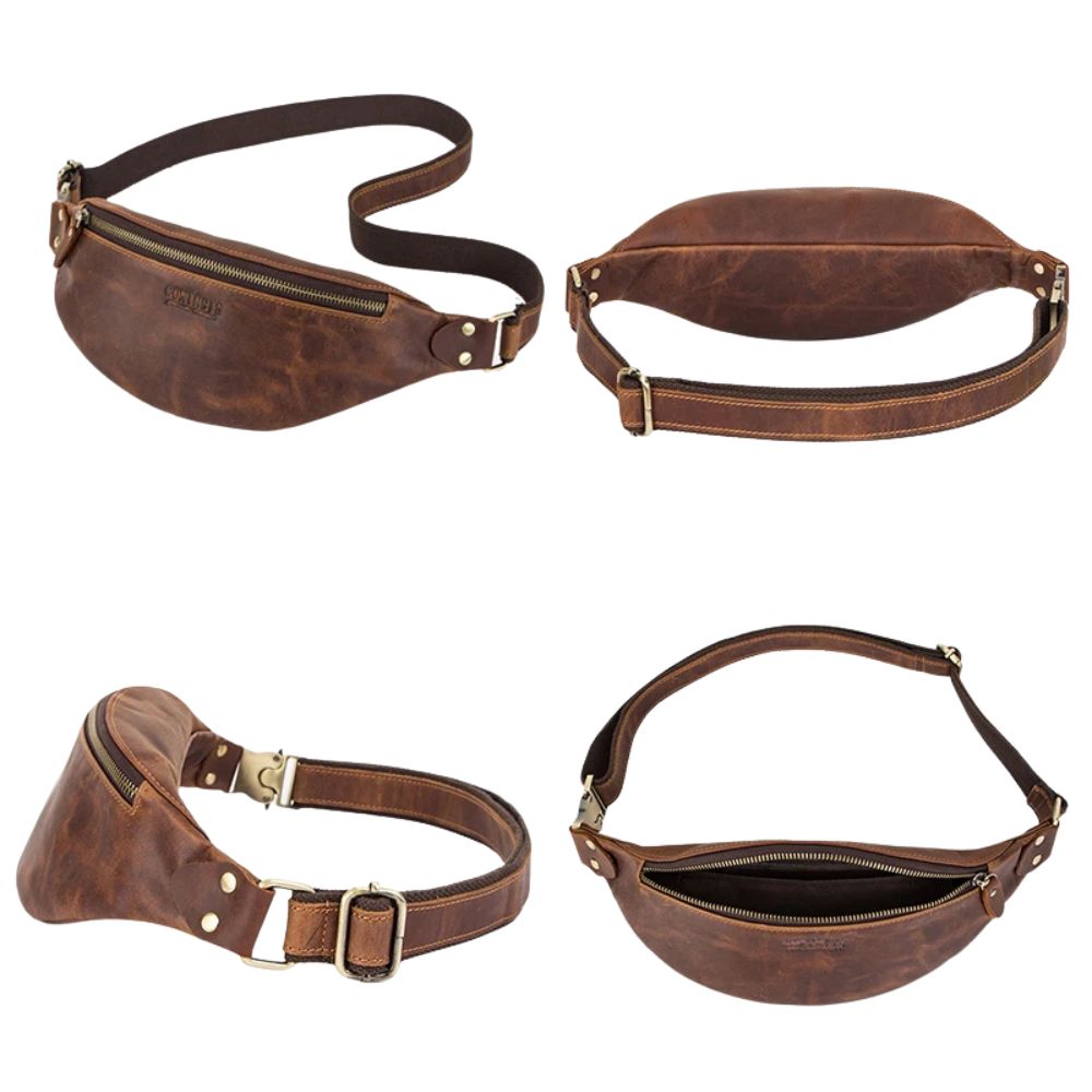 Mason | Men's Crazy Horse Leather Fanny Pack Crossbody Bum Bag
