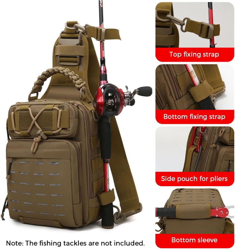 Compact Fishing Sling Bag with Organised Gear Compartments