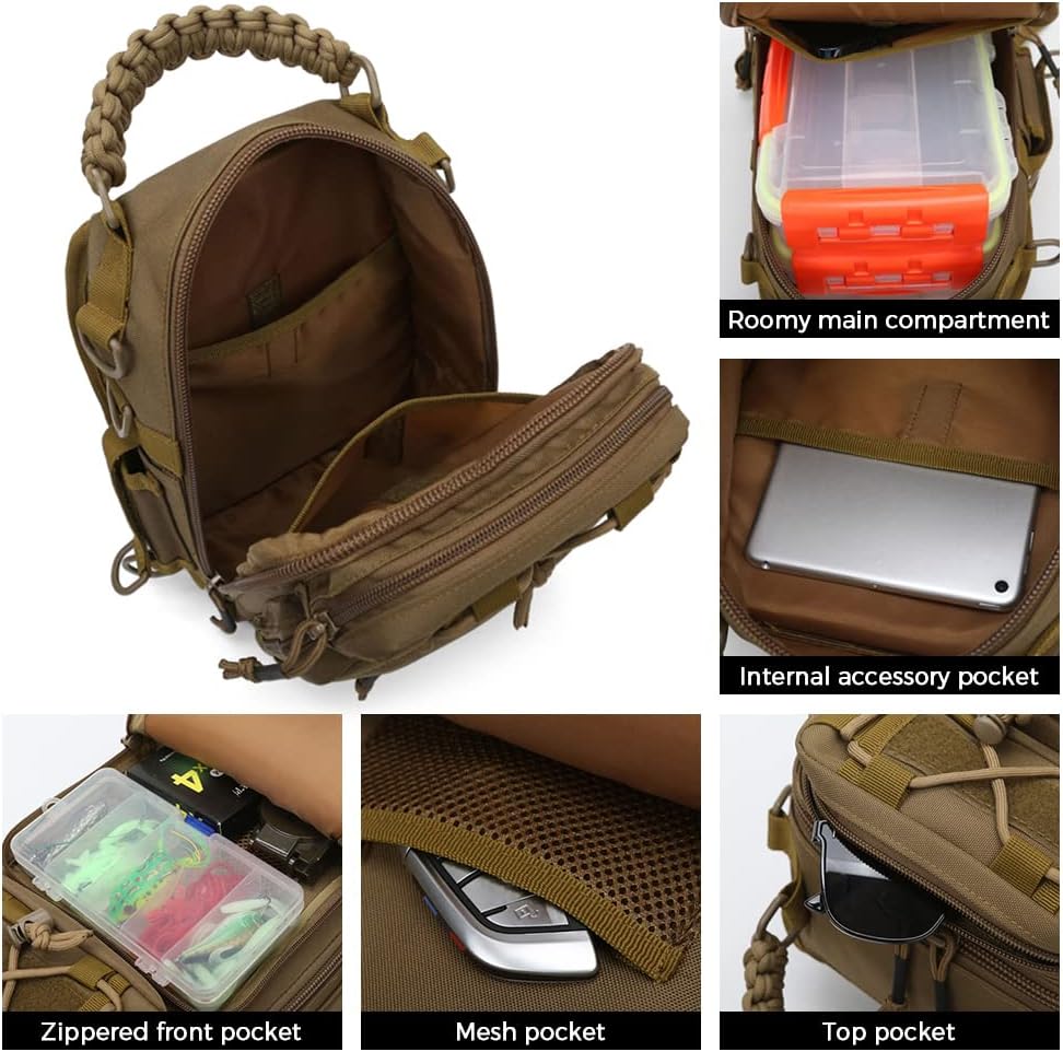 Compact Fishing Sling Bag with Organised Gear Compartments