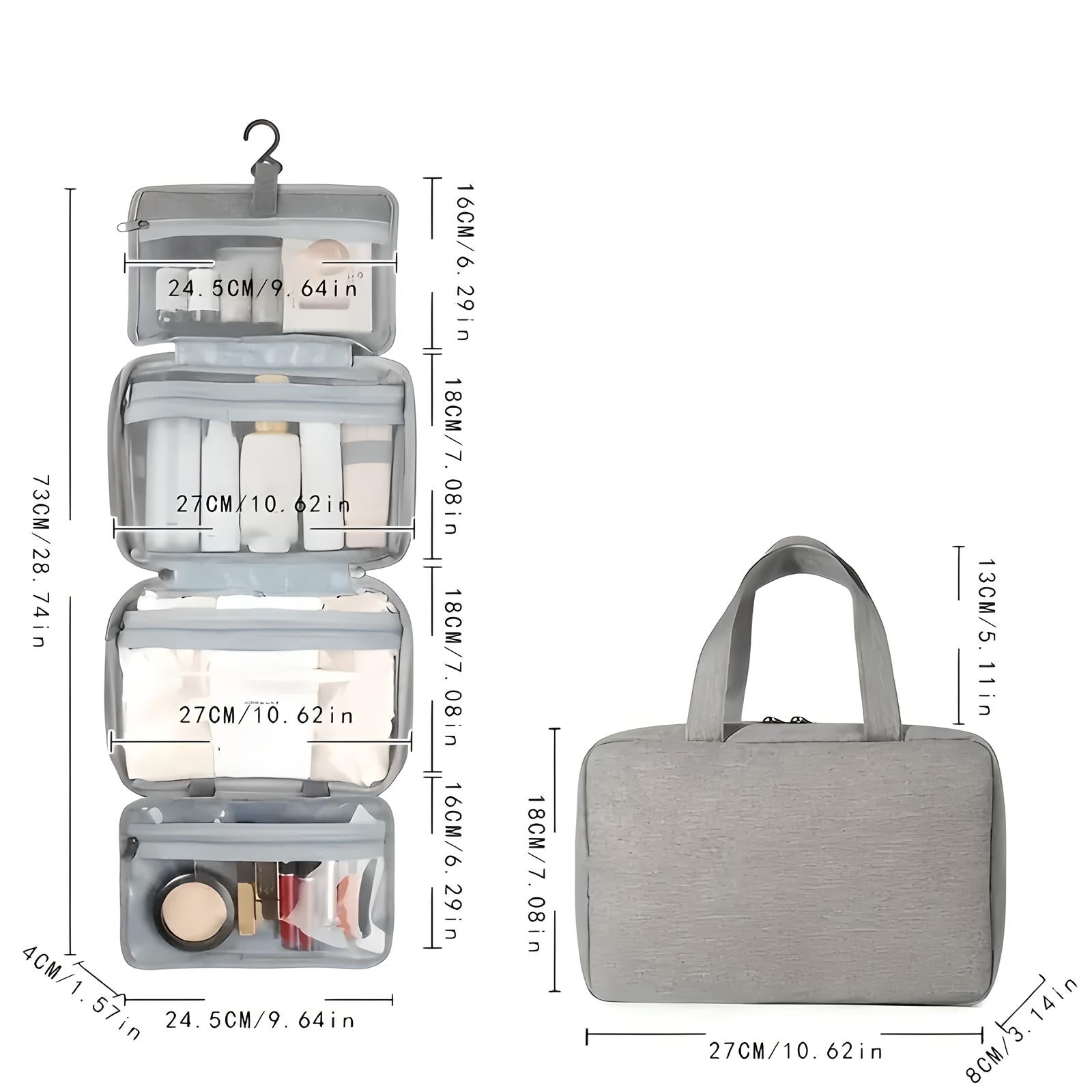 Sam | Multi-Compartment Hanging Toiletries Organiser Bag