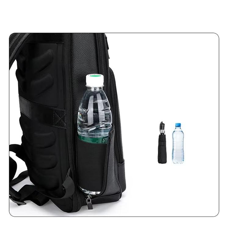 Ethan | Men's Classic Black PU Large Business Laptop Travel Backpack