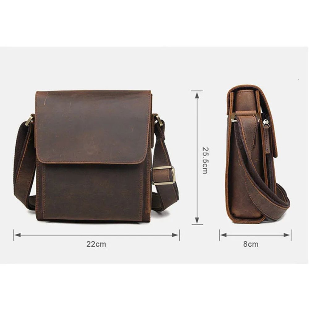 Jacob | Men's Leather Crossbody Messenger Bag