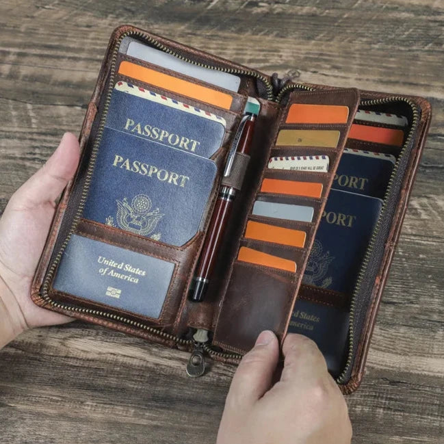 Sophia | Top Grain Leather Passport Wallet