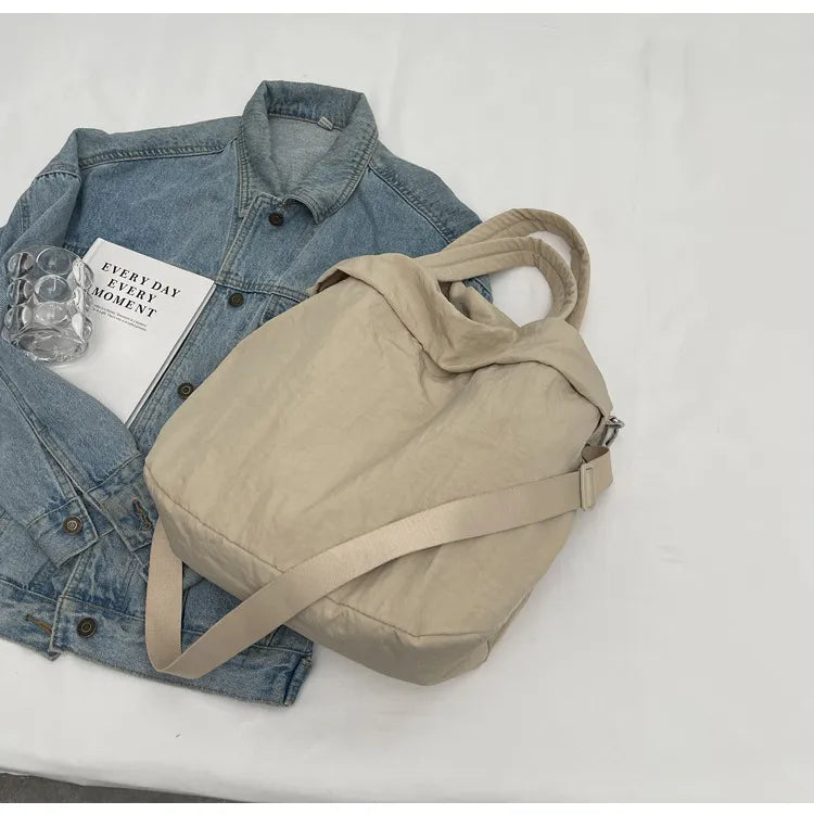 Women's Large Capacity Multi-Pocket Nylon Crossbody Messenger Tote Handbag