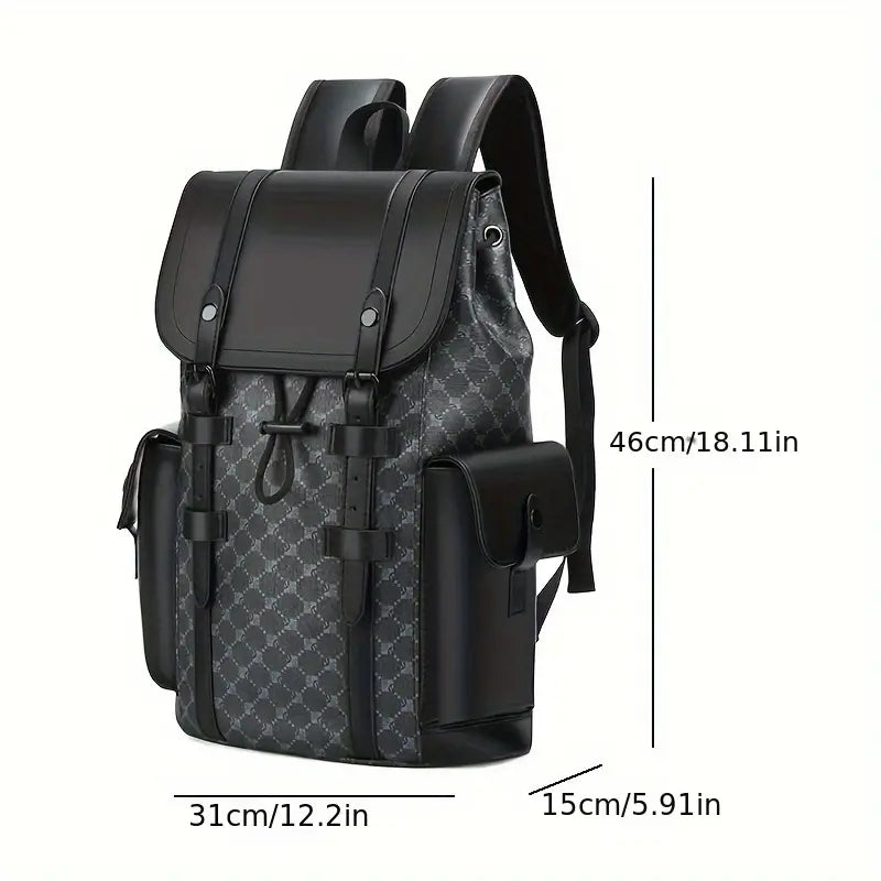 Maxwell | Large Capacity Faux Leather Hiking Travel Drawstring Backpack