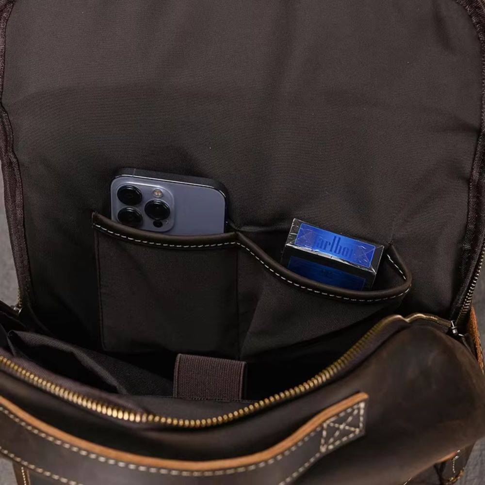 Grayson | Men's Vintage Leather Travel Laptop Backpack