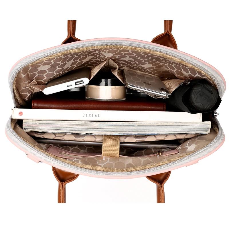 Women's PU Leather Travel Crossbody Messenger Tote Handbag