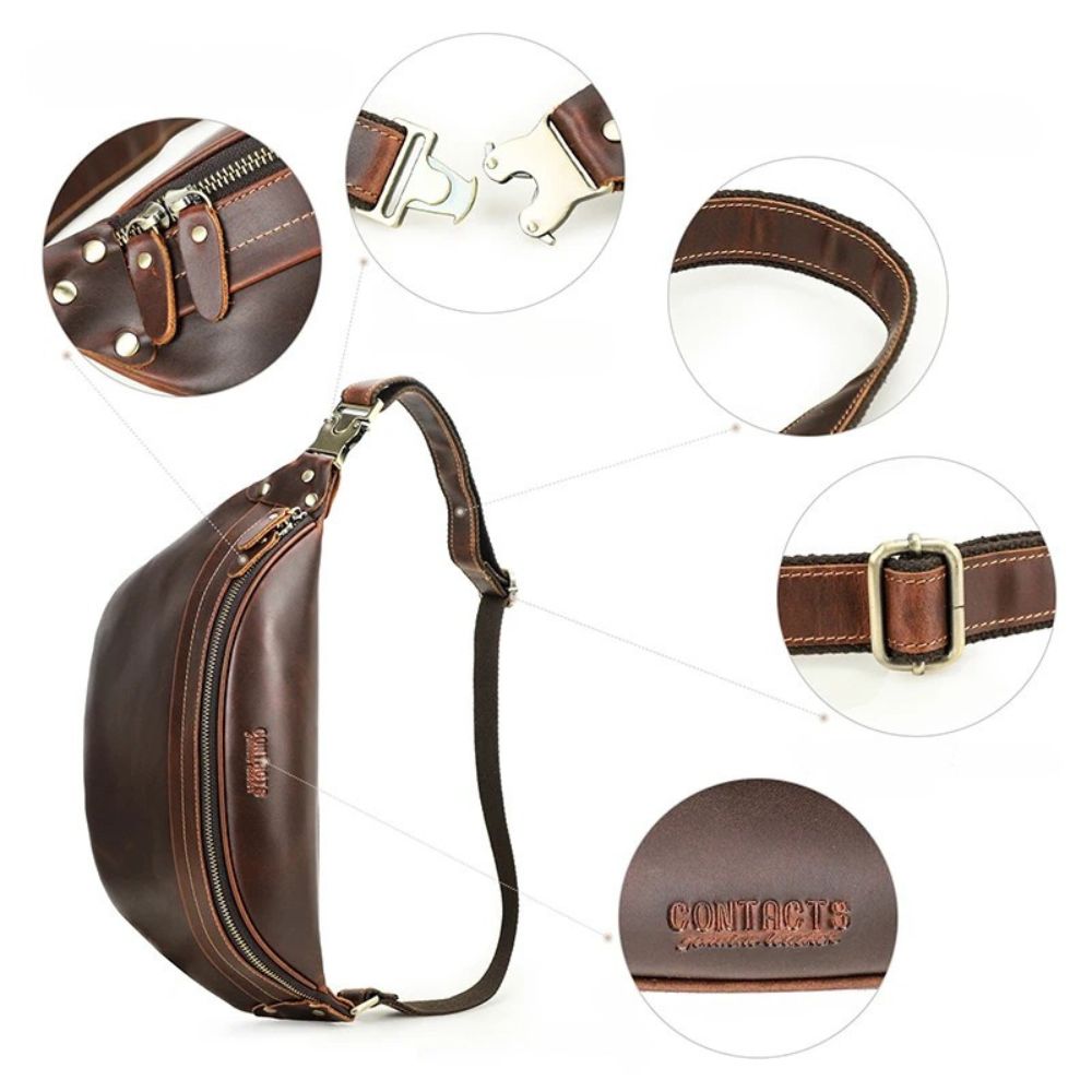 Kali | Men's Leather Travel Crossbody Fanny Pack Bum Bag