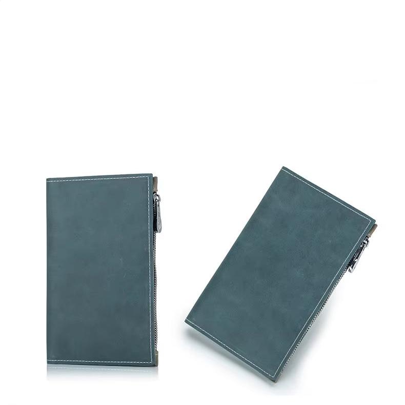 Men's Genuine Leather Anti-Theft Passport Holder Travel Wallet