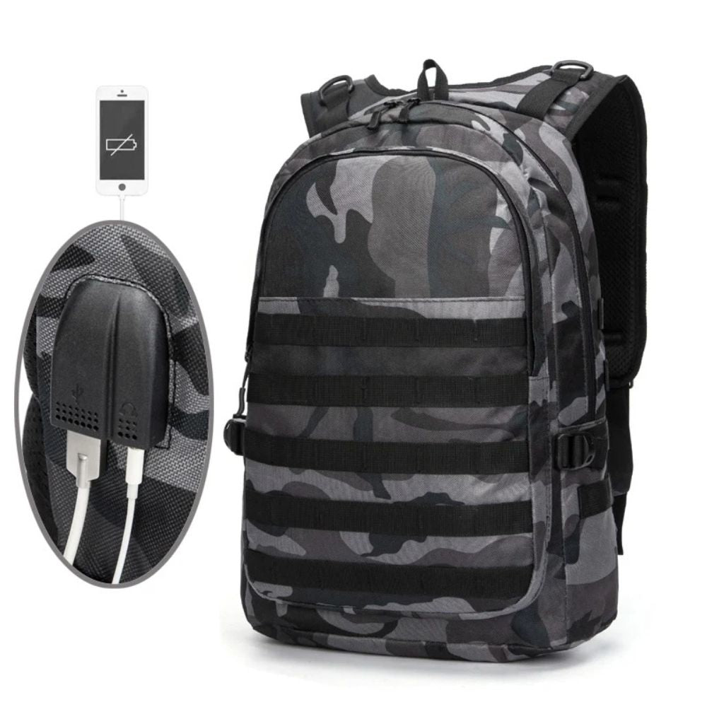 Titan | Men's Camouflage Hard Shell Travel Laptop Backpack with USB Charging