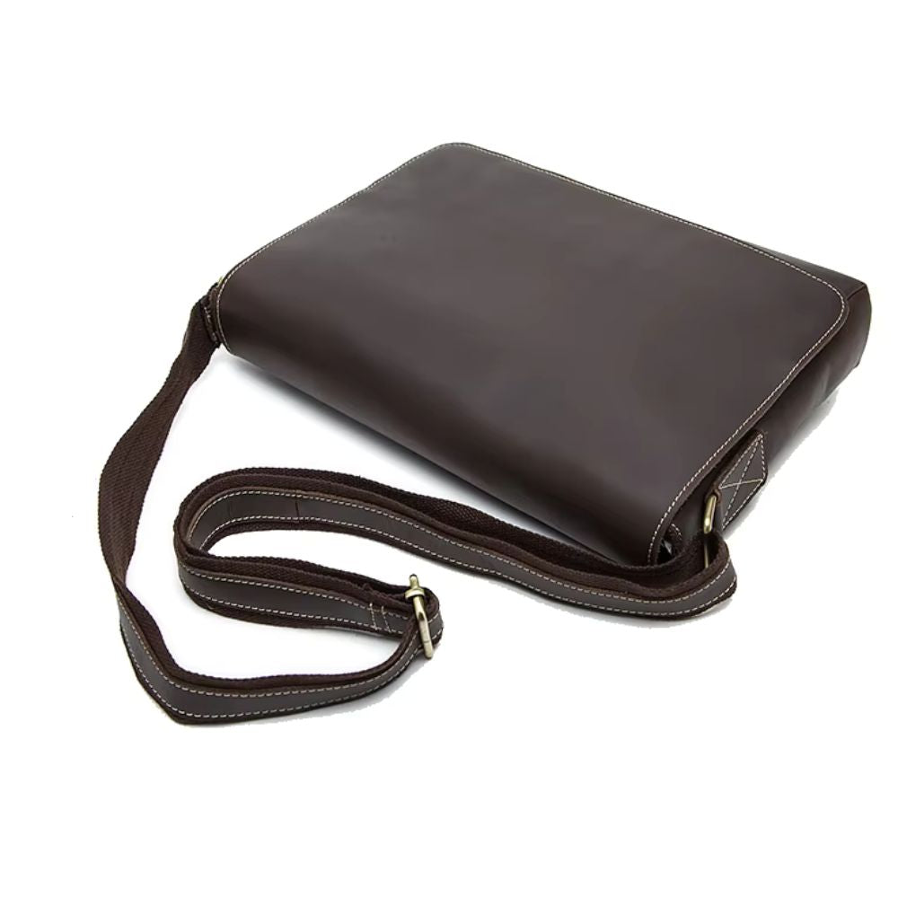 James | Men's Vintage Leather Large Crossbody Messenger Bag