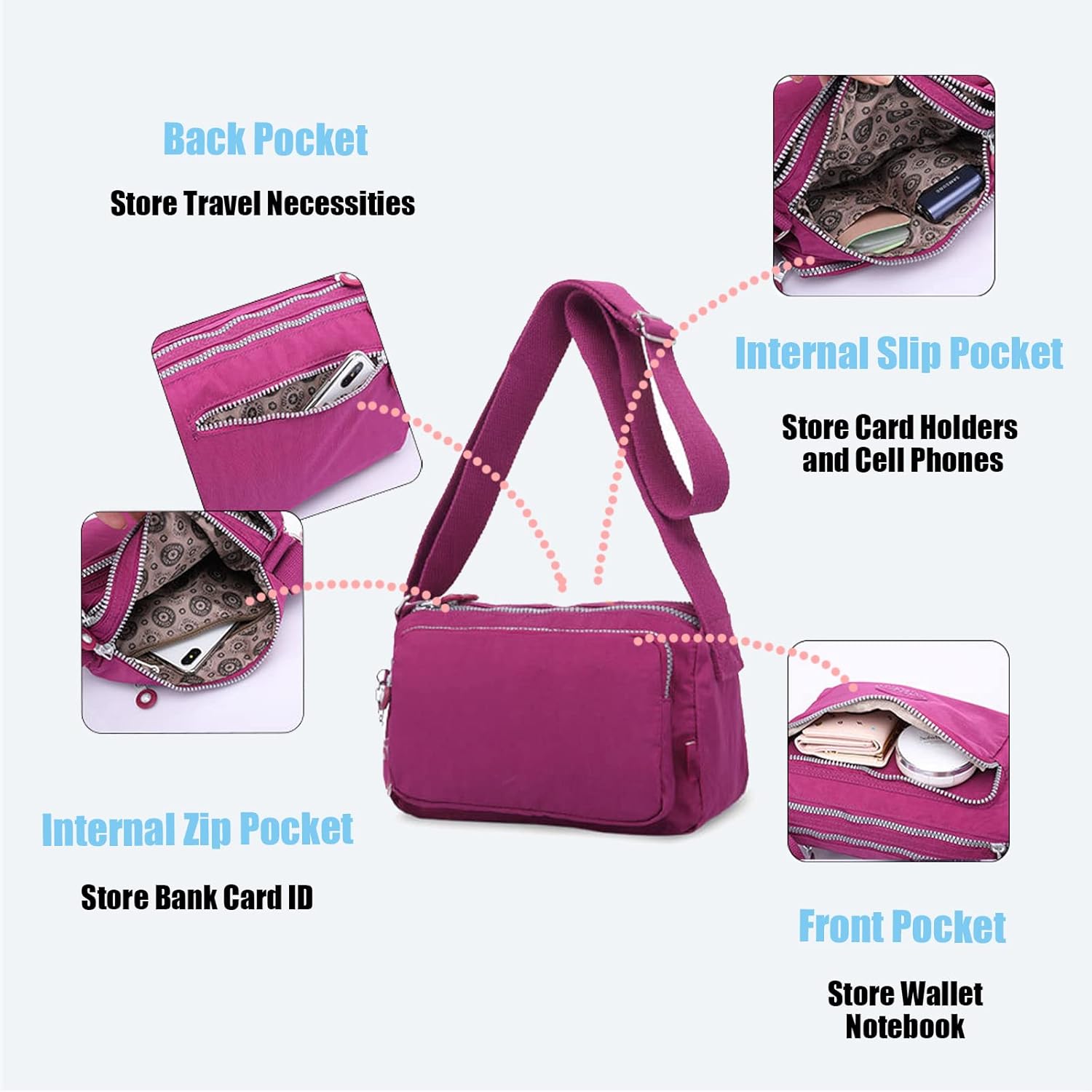 Women's Travel-Ready Secure Crossbody Bag