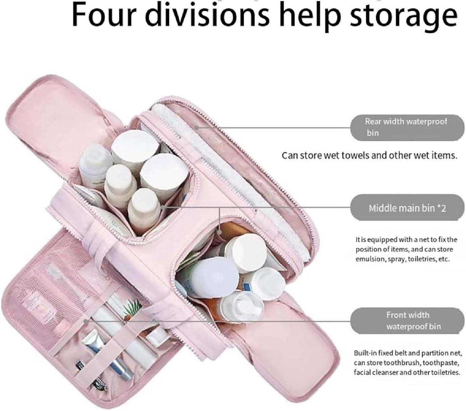 Travel Cosmetic Bag Large Waterproof Makeup and Toiletry Organizer
