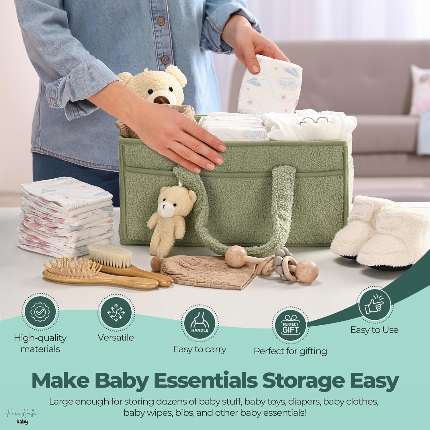 Nappy Caddy Organizer for Diapers, Wipes and Nursery Essentials