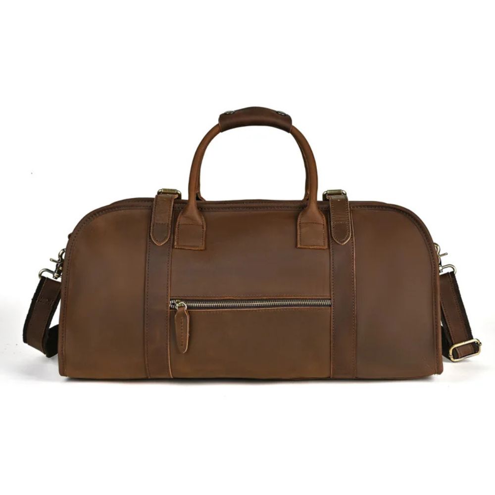 Callum | Men's Vintage Leather Large Capacity Weekender Travel Duffle Bag