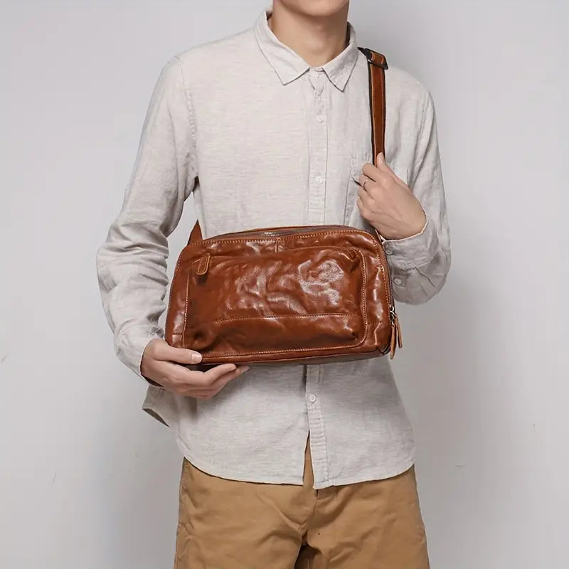 Jacob | Men's Genuine Leather Crossbody Satchel Messenger Travel Bag