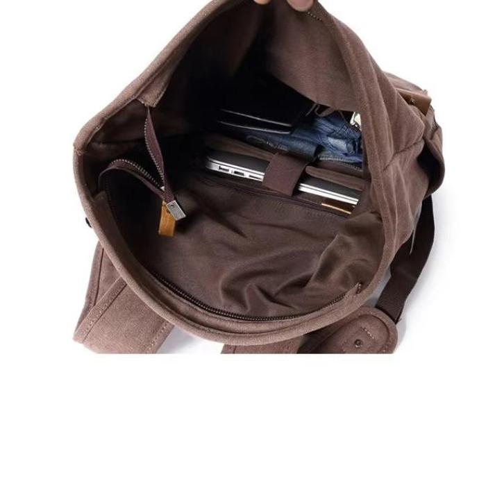Benjamin | Men's Large Canvas Laptop Travel Backpack