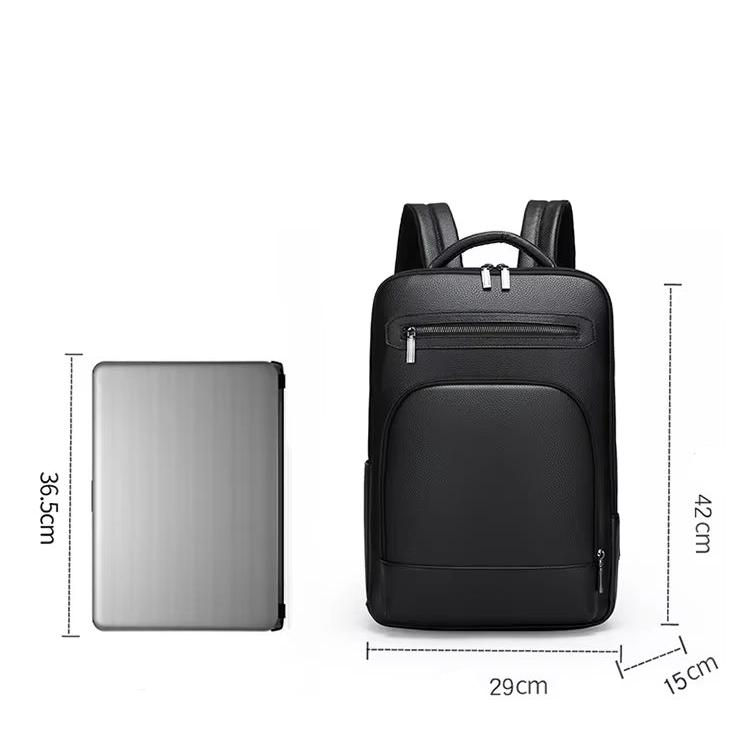 Ethan | Men's Classic Black PU Large Business Laptop Travel Backpack