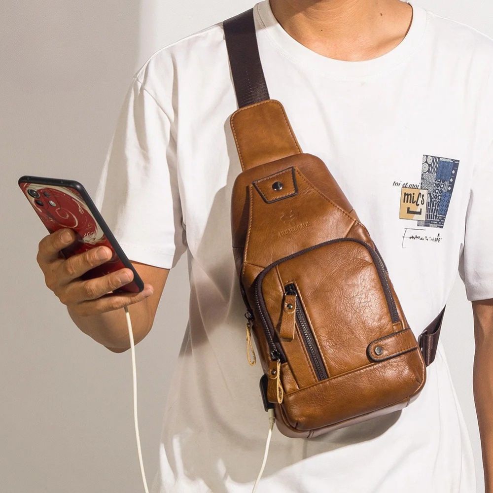 Logan | Men's Genuine Leather Travel Crossbody Bag