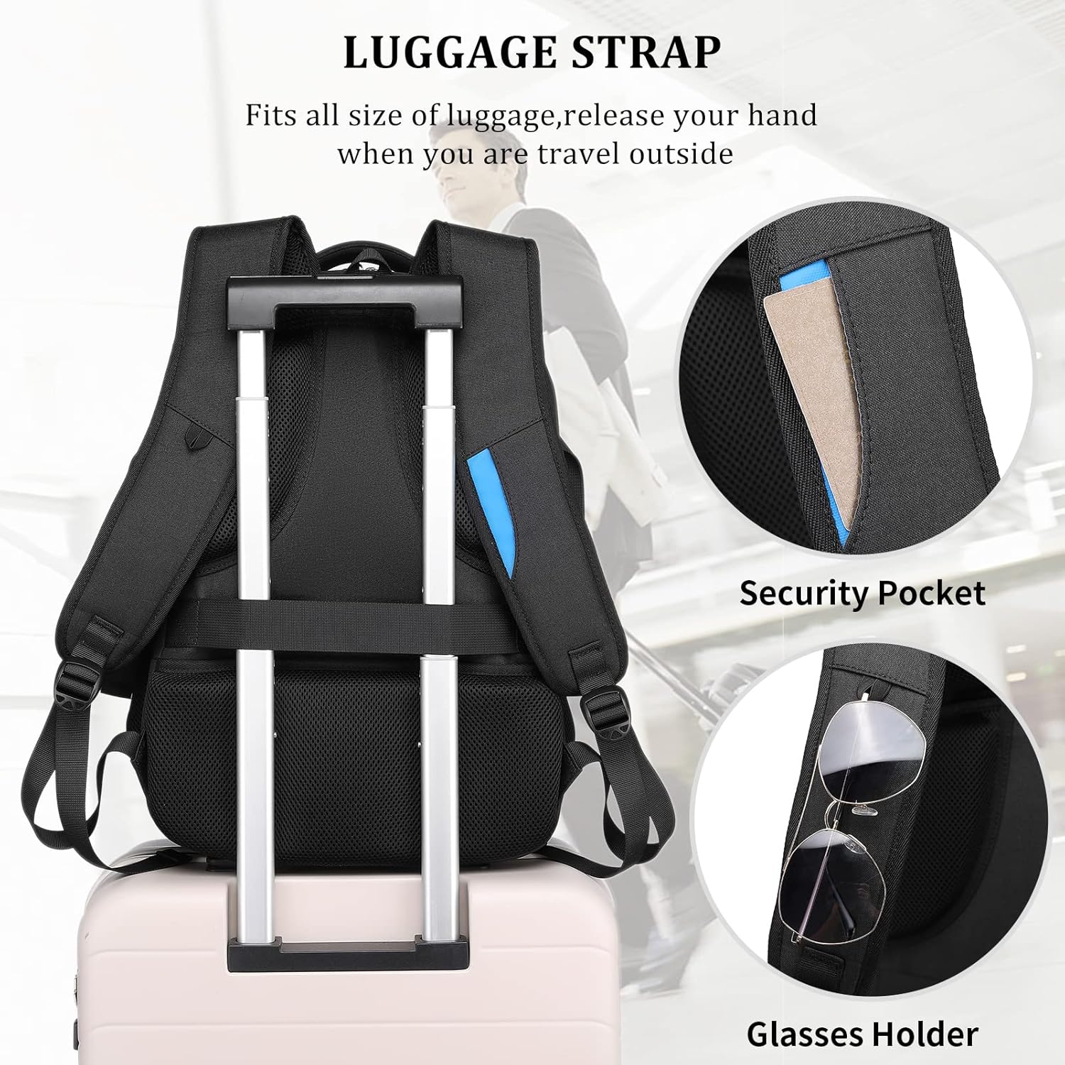 Large Travel Laptop Backpack with USB Port and Secure Multi-Pocket Design