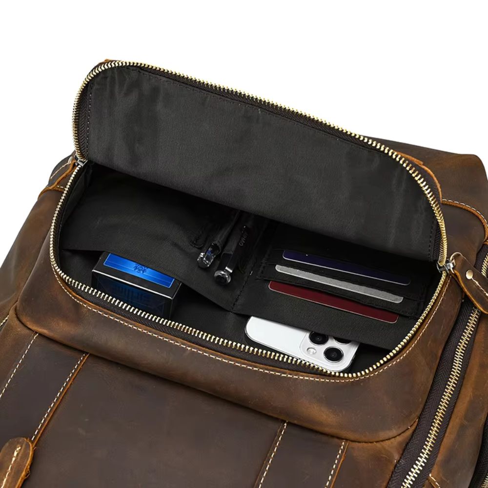 Cameron | Men's Vintage Leather Large Travel Laptop Backpack