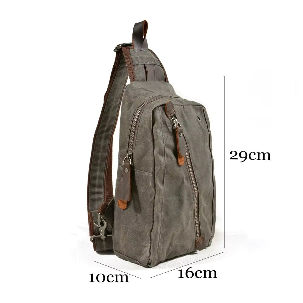 Kinsley | Men's Waxed Canvas Sling Crossbody Bag
