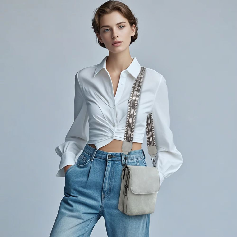 Ivy | Women's Triple-Compartment Leather Mini Phone Crossbody Bag