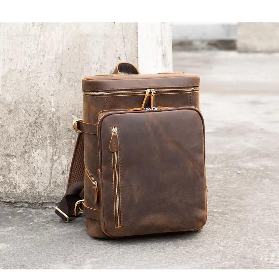 Dorian | Men's Vintage Genuine Leather Large Business Travel Laptop Backpack