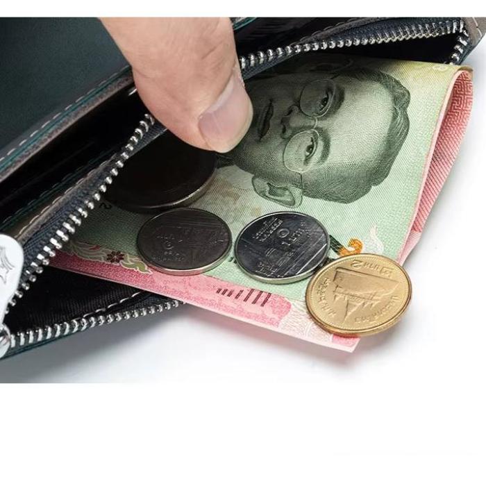 Men's Genuine Leather Anti-Theft Passport Holder Travel Wallet