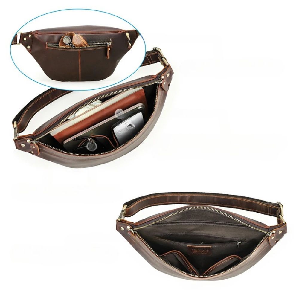 Kali | Men's Leather Travel Crossbody Fanny Pack Bum Bag