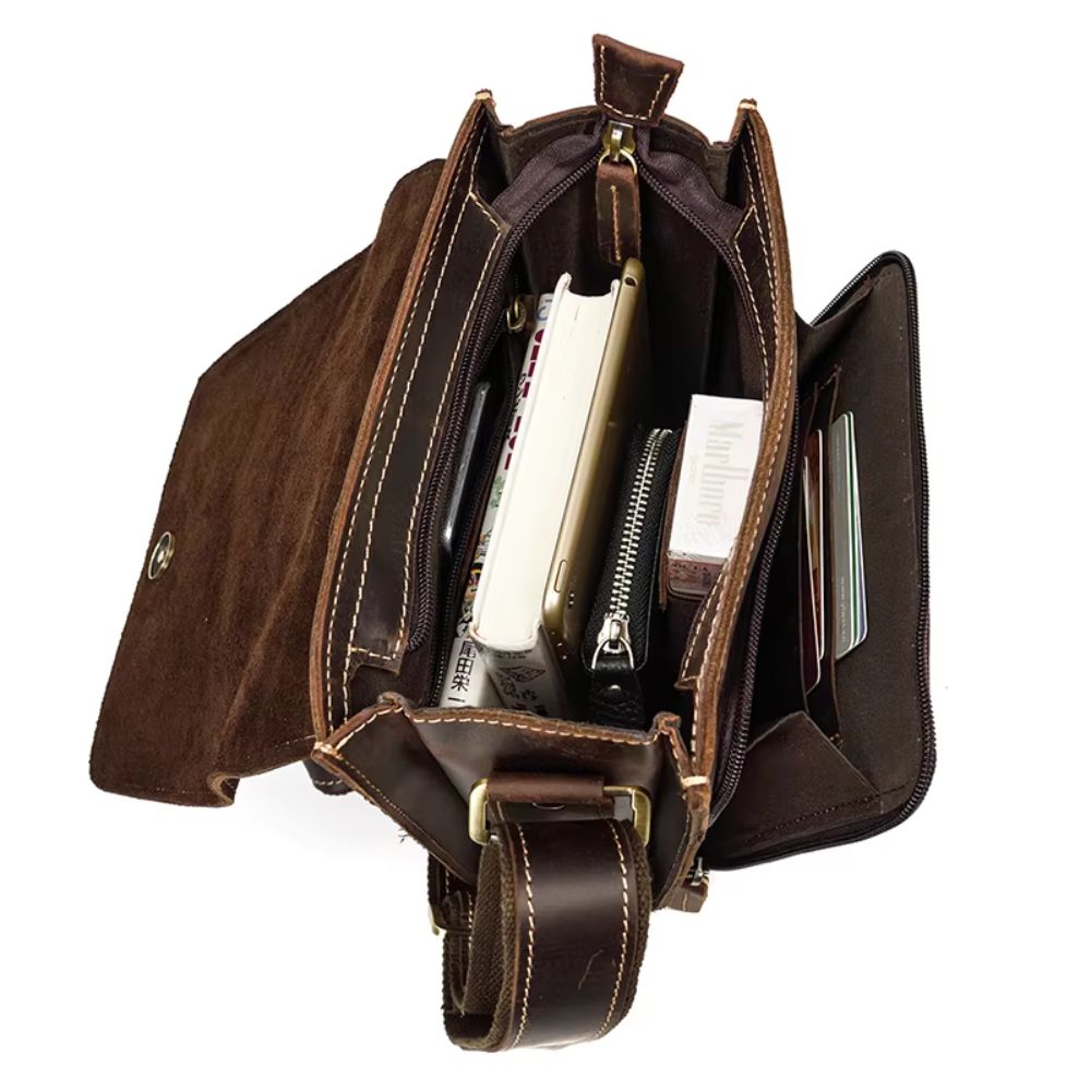 Henry | Men's Vintage Leather Small Satchel Crossbody Bag