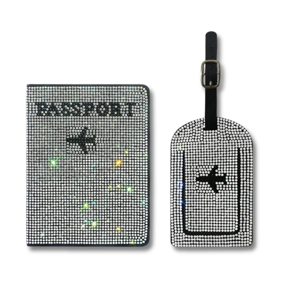 Glittering Passport Holder & Luggage Tag Set