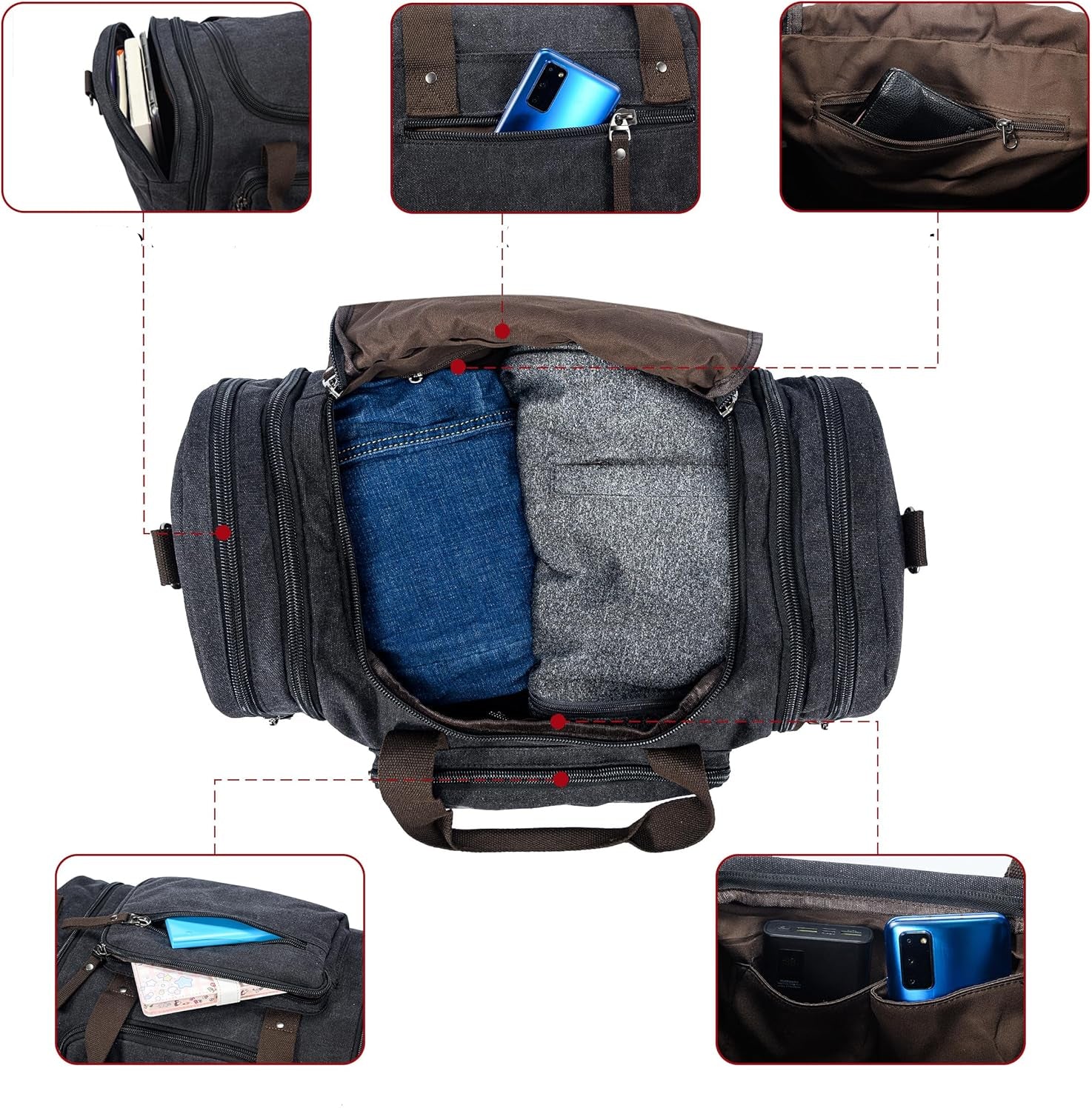 Canvas Expandable Weekender Duffle Bag