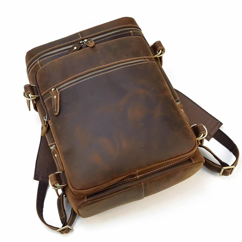 Dorian | Men's Vintage Genuine Leather Large Business Travel Laptop Backpack