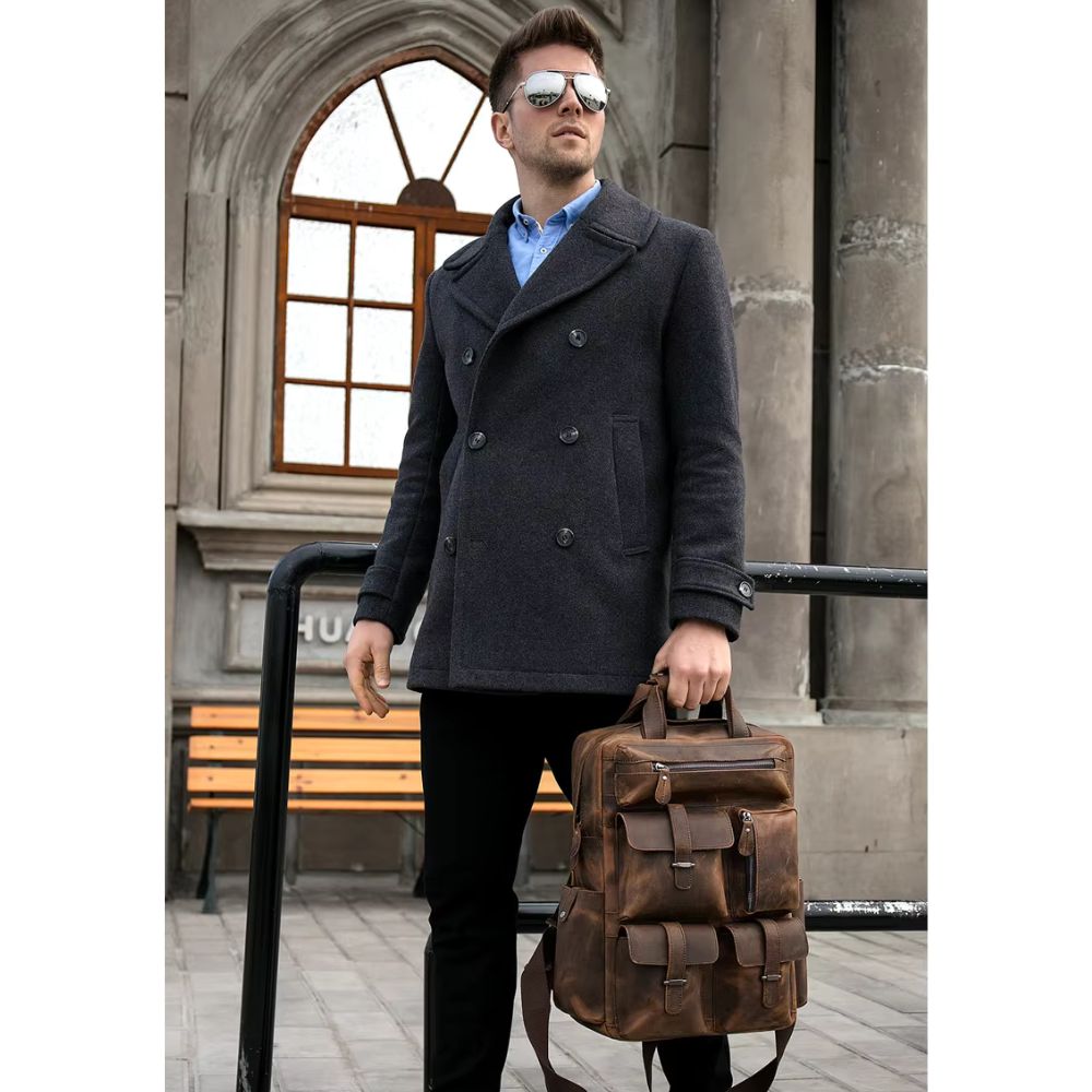 Brooke | Men's Vintage Leather Travel Laptop Backpack