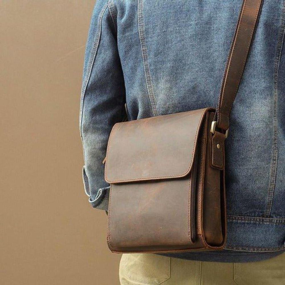 Jacob | Men's Leather Crossbody Messenger Bag