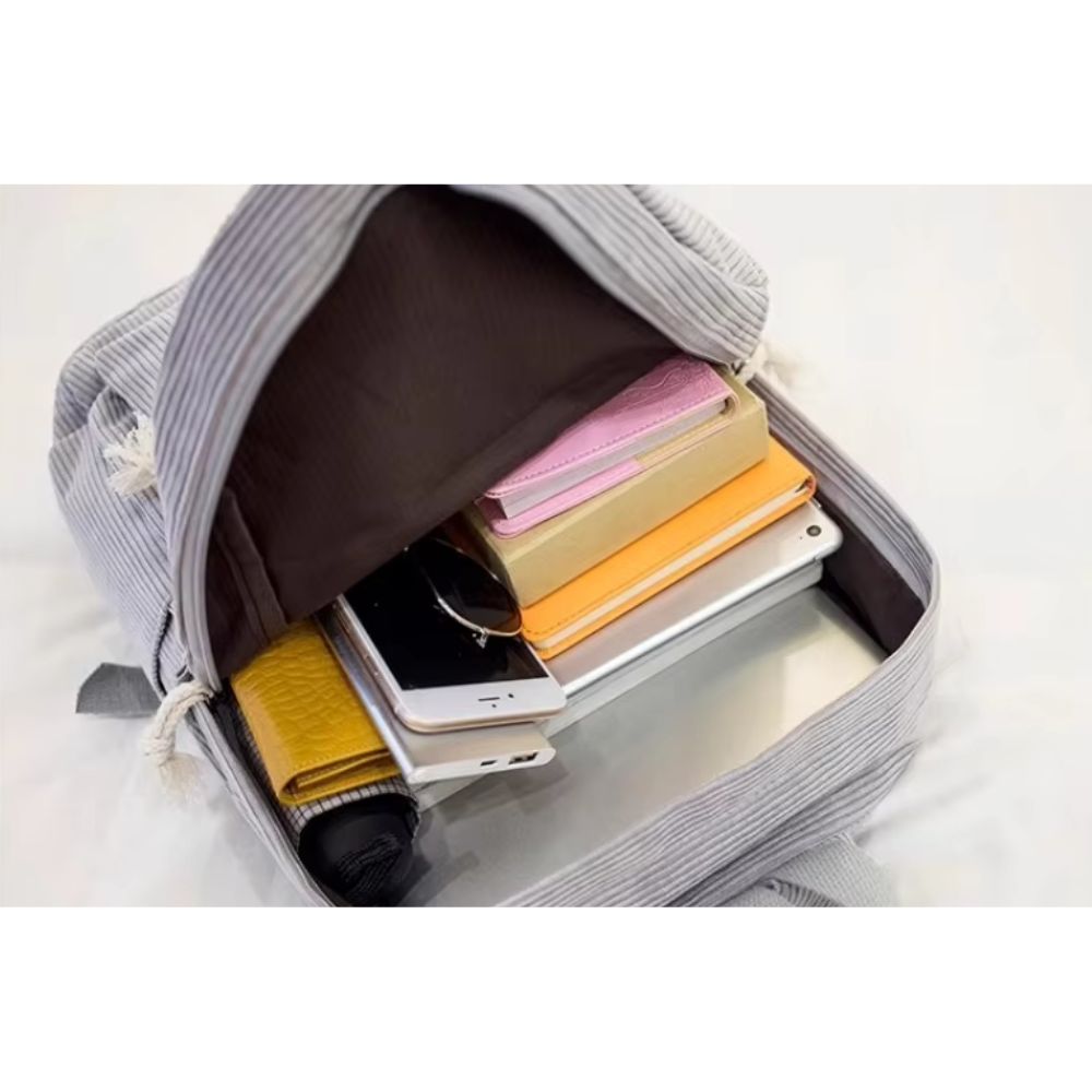 Madilyn | Women's Striped Corduroy Laptop Travel Backpack