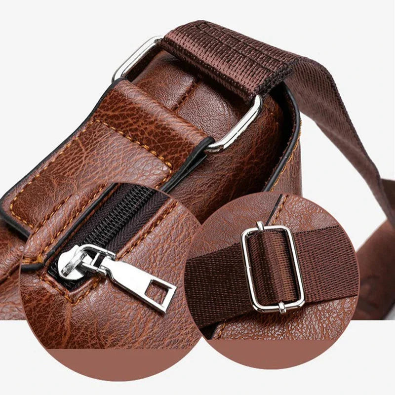 Jack | Men's Simple Large Capacity Leather Crossbody Messenger Sling Bag
