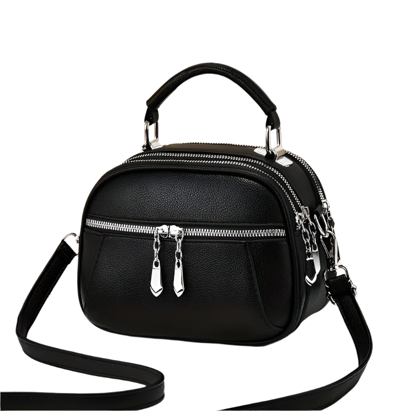 Emma | Women's Small Compact Multi-Zip Crossbody Handbag