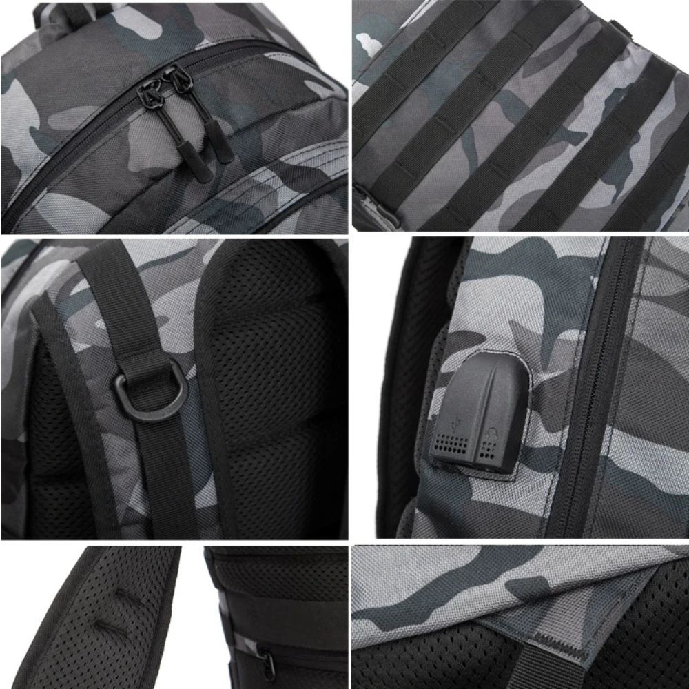 Titan | Men's Camouflage Hard Shell Travel Laptop Backpack with USB Charging