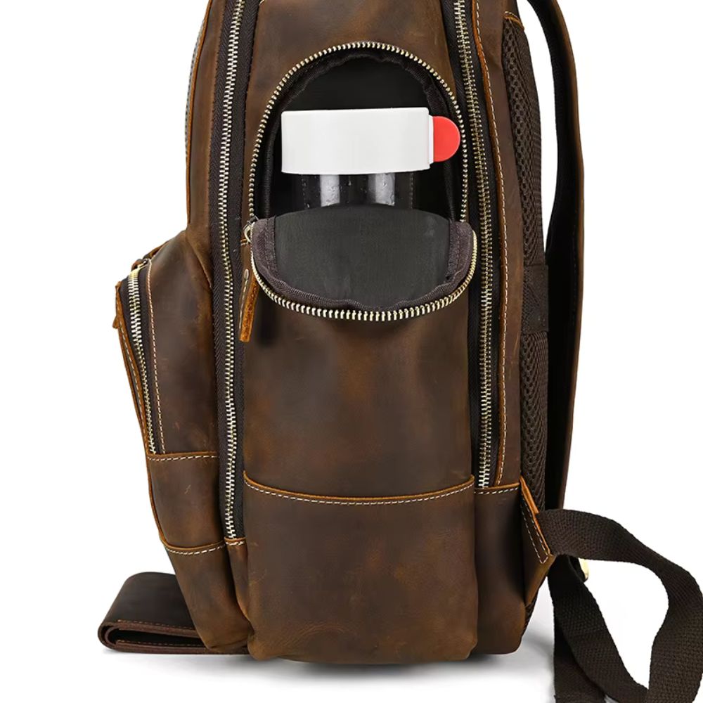 Cameron | Men's Vintage Leather Large Travel Laptop Backpack