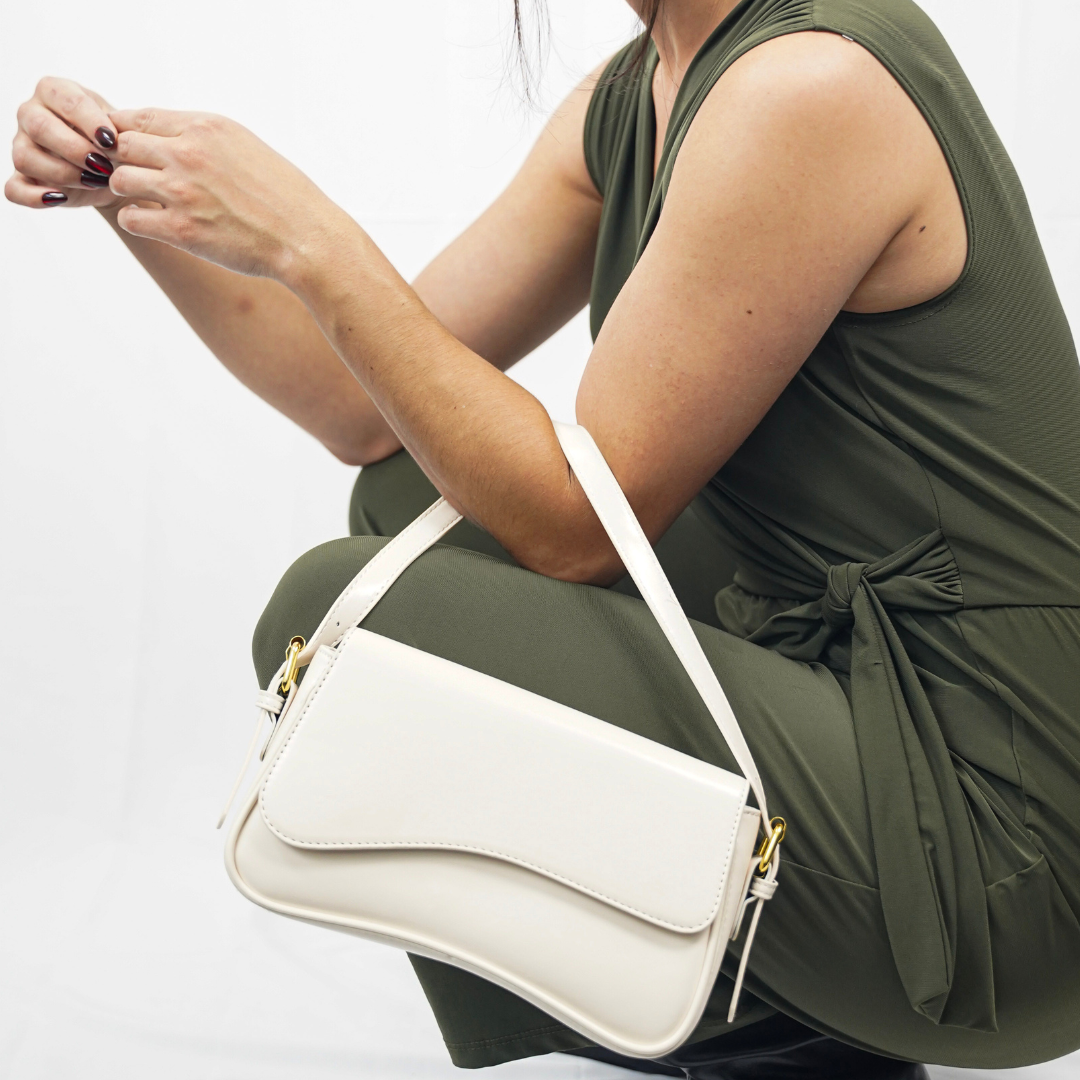 Women’s Curved Flap Bag with Adjustable Shoulder Strap
