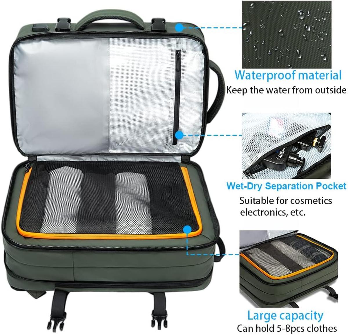 Multi-Purpose Travel Backpack Expandable Waterproof Duffle Design
